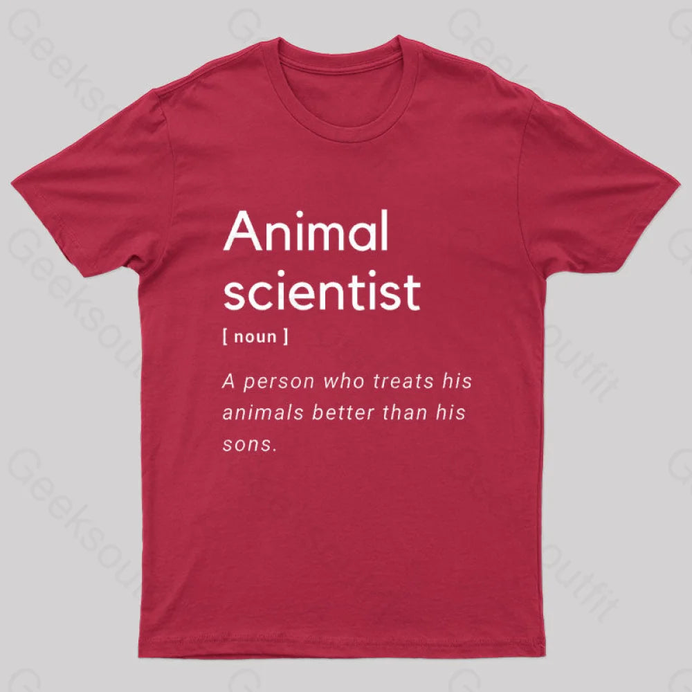 Animal Scientist Definition Geek T-Shirt Red / S