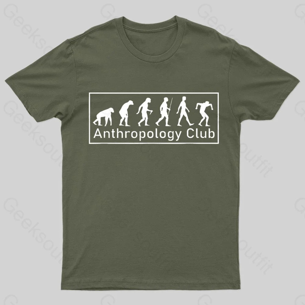 Anthropology Evolution Nerd T-Shirt Army Green / S