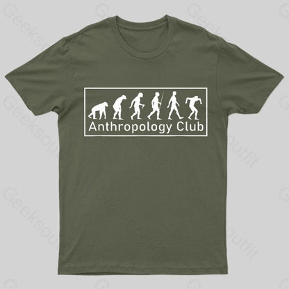 Anthropology Evolution Nerd T-Shirt Army Green / S