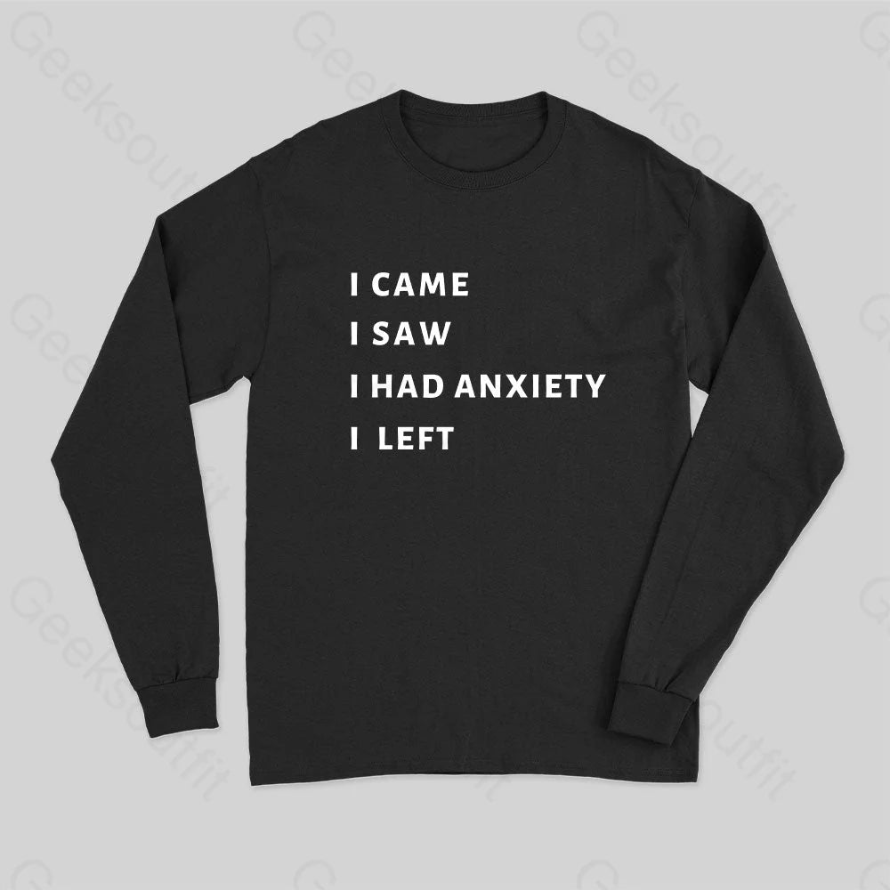 Anxiety Long Sleeve T-Shirt Black / S