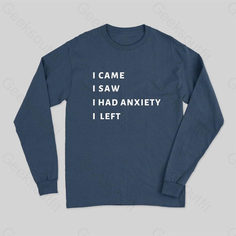 Anxiety Long Sleeve T-Shirt Navy / S