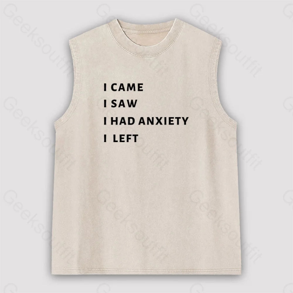 Anxiety Unisex Washed Tank Apricot / S