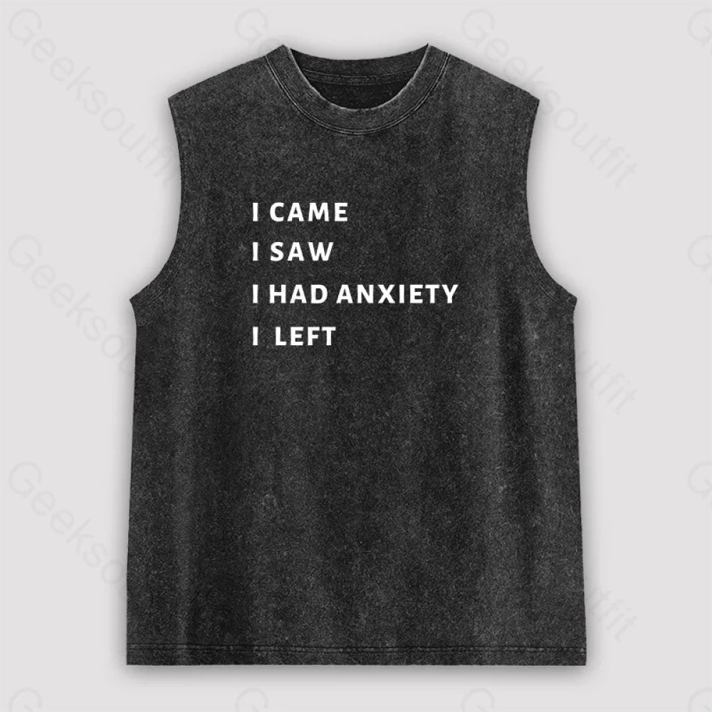 Anxiety Unisex Washed Tank Black / S