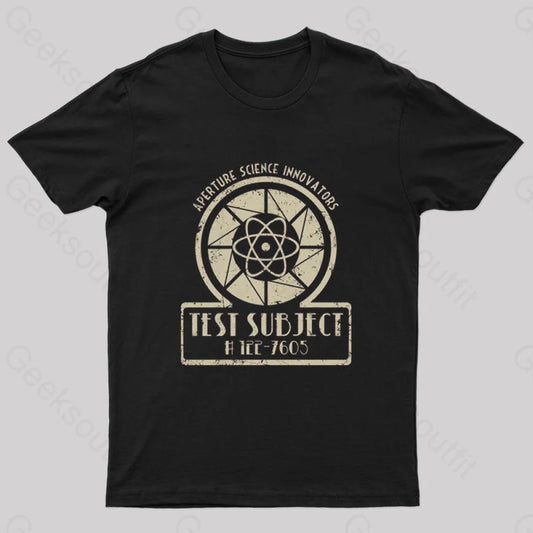 Aperture Test Subject 1950S Geek T-Shirt Black / S