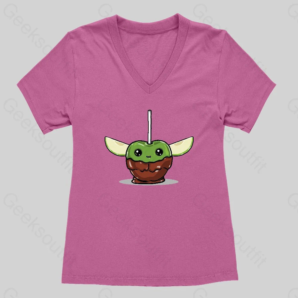 Apple Sippy Cup Women's V-Neck T-shirt - Geeksoutfit