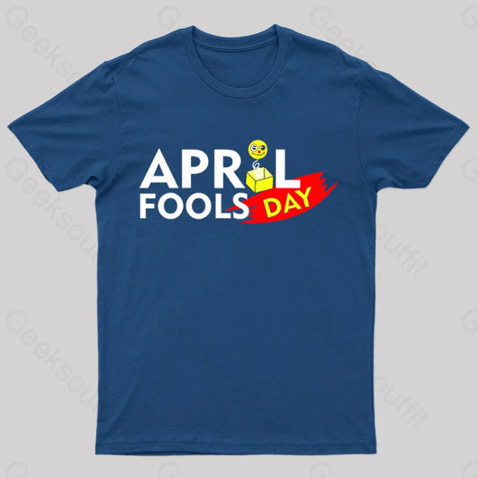 April Fools Day Geek T-Shirt Navy / S