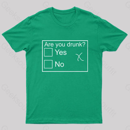 Are You Drunk Nerd T-Shirt Green / S