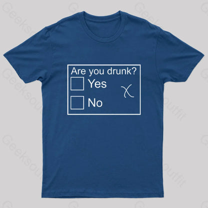 Are You Drunk Nerd T-Shirt Navy / S