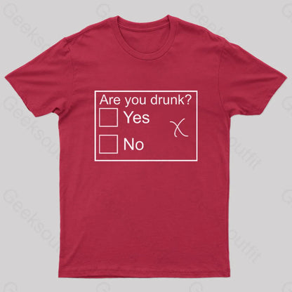 Are You Drunk Nerd T-Shirt Red / S