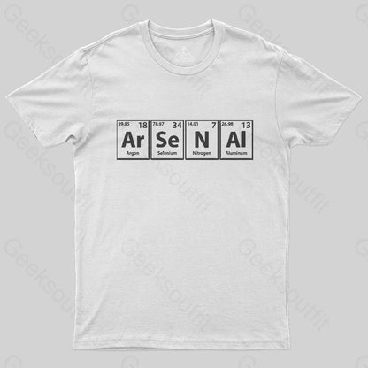 Arsenal (Ar-Se-N-Al) Periodic Elements Spelling T-Shirt - Geeksoutfit