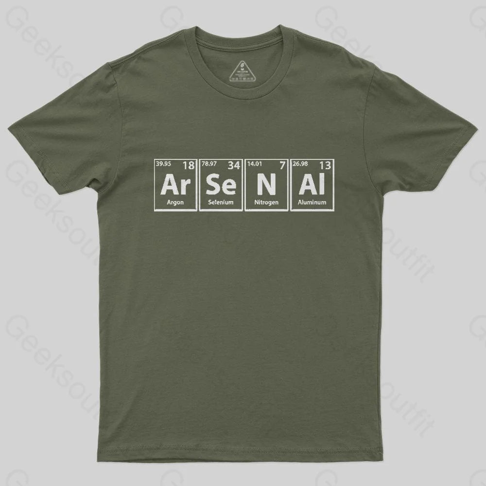 Arsenal (Ar-Se-N-Al) Periodic Elements Spelling T-Shirt - Geeksoutfit