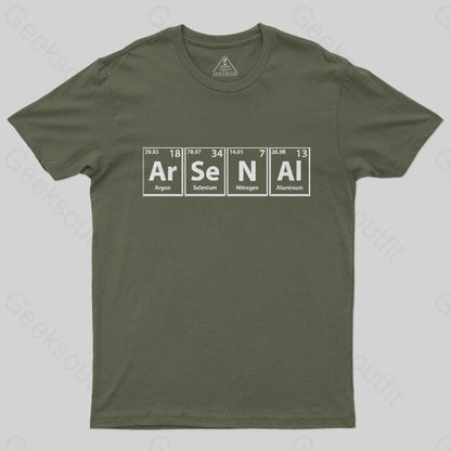 Arsenal (Ar-Se-N-Al) Periodic Elements Spelling T-Shirt - Geeksoutfit