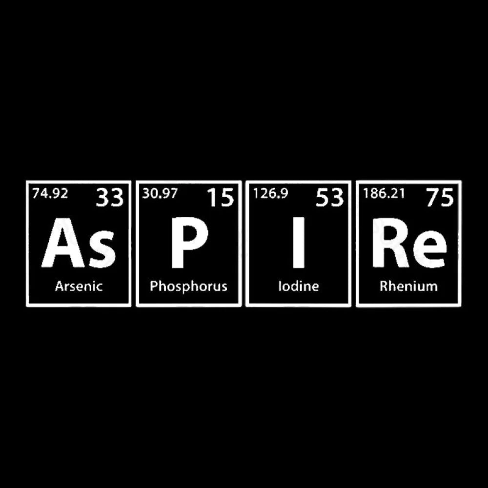 Aspire (As-P-I-Re) Periodic Elements Spelling Geek T-Shirt