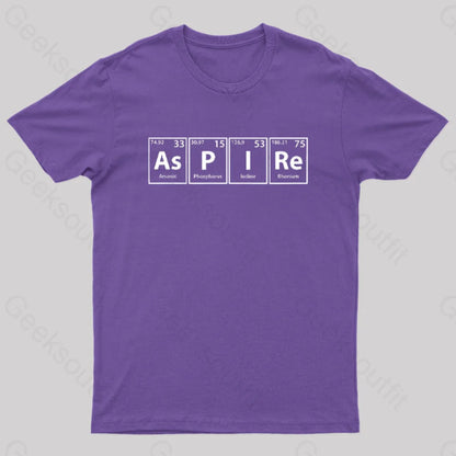 Aspire (As-P-I-Re) Periodic Elements Spelling Geek T-Shirt Purple / S