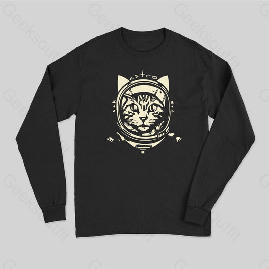 Astro Cat Long Sleeve T-Shirt Black / S