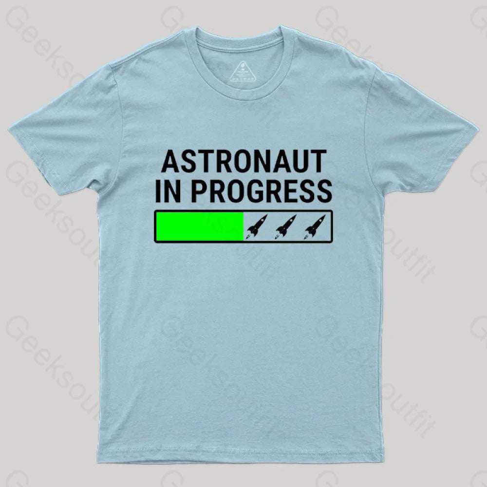 Astronaut In Progress T-Shirt Light Blue / S