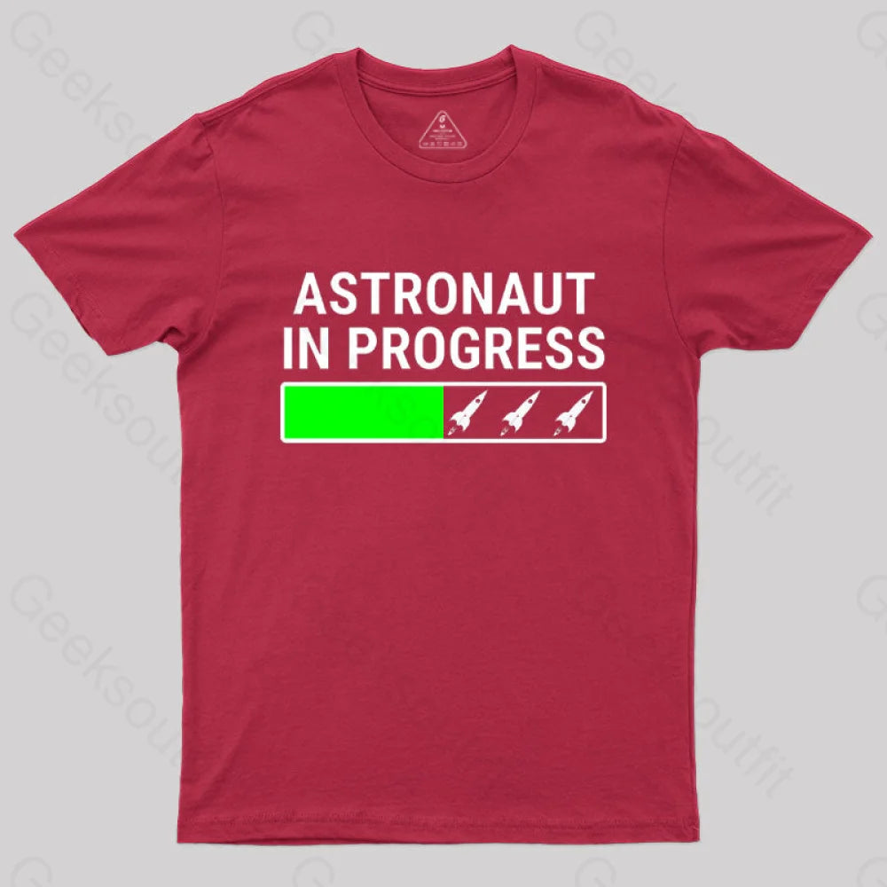 Astronaut In Progress T-Shirt Red / S