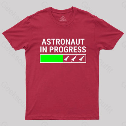 Astronaut In Progress T-Shirt Red / S