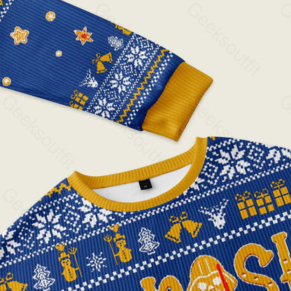 At Walker Dashing Through The Snow Blue Ugly Christmas Sweater