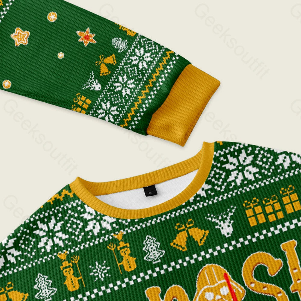 At Walker Dashing Through The Snow Green Ugly Christmas Sweater