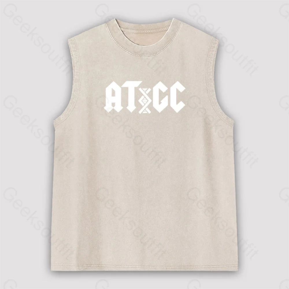 Atgc Dna Unisex Washed Tank Apricot / S