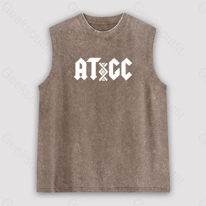 Atgc Dna Unisex Washed Tank Brown / S