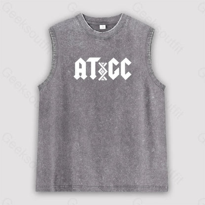 Atgc Dna Unisex Washed Tank Grey / S