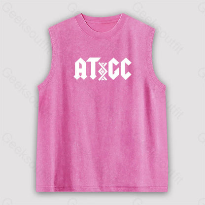 Atgc Dna Unisex Washed Tank Pink / S