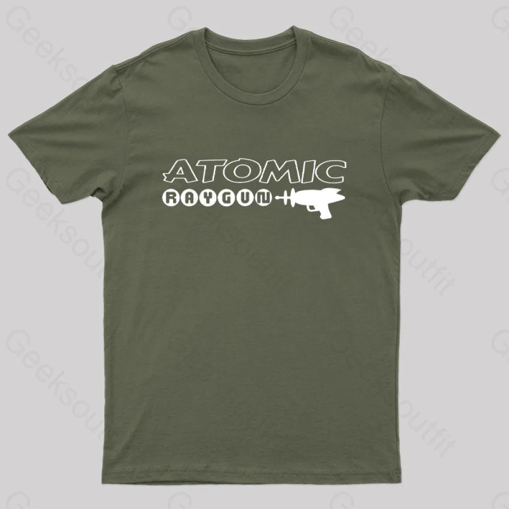 Atomic Raygun Nerd T-Shirt Army Green / S