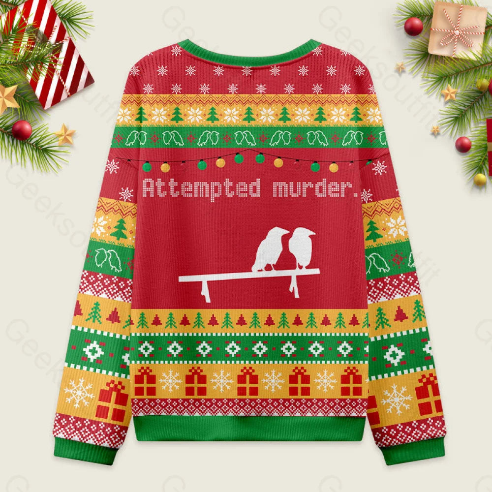 Attempted Murder Ugly Christmas Sweater