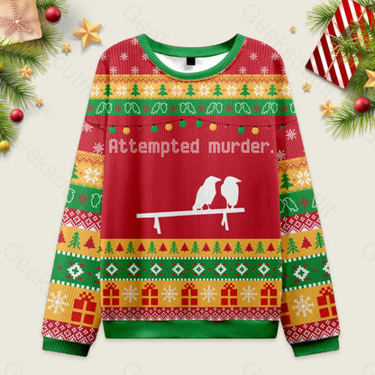 Attempted Murder Ugly Christmas Sweater Men’s Style-S