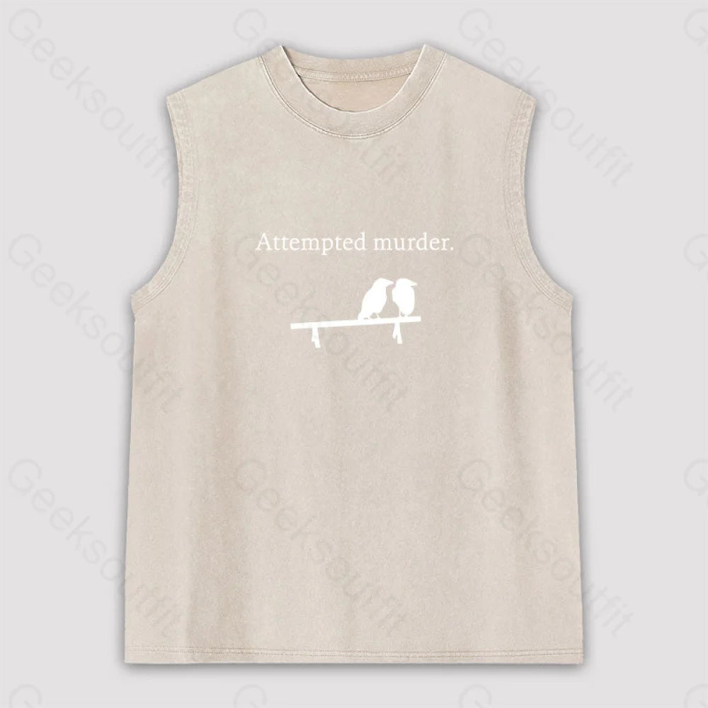 Attempted Murder Unisex Washed Tank Apricot / S