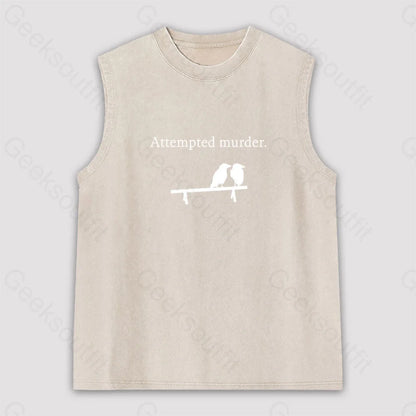 Attempted Murder Unisex Washed Tank Apricot / S