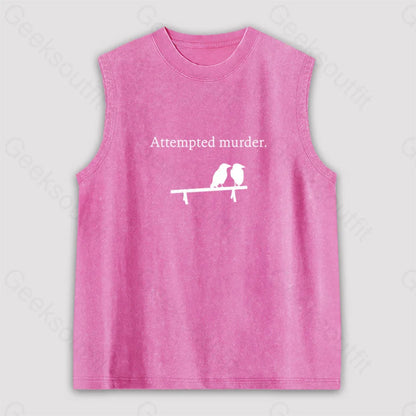 Attempted Murder Unisex Washed Tank Pink / S