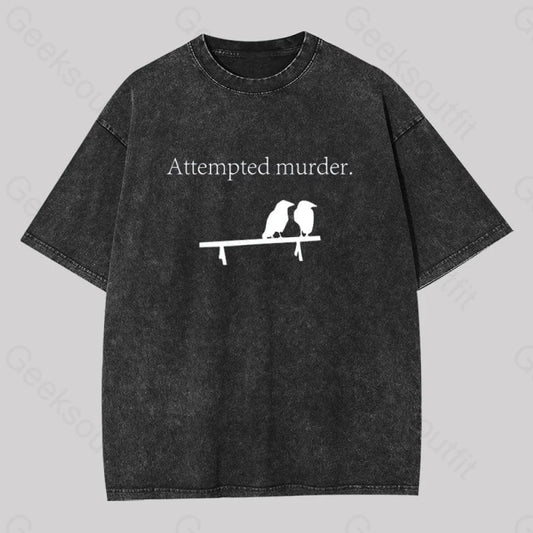 Attempted Murder Washed T-Shirt Black / S