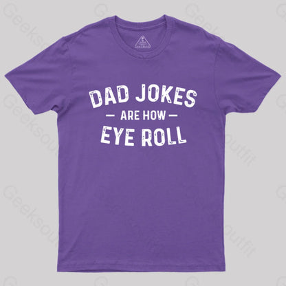 Attitude Towards Dad Jokes Geek T-Shirt Purple / S