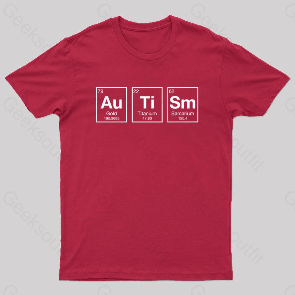 Autism Periodic Table Nerd T-Shirt Red / S