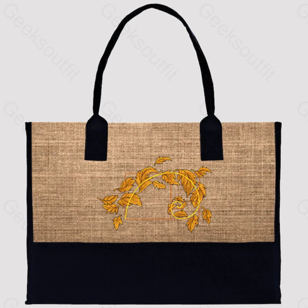 Autumn Wind Blowing Leaves In Fibonacci Cotton Tote Bag