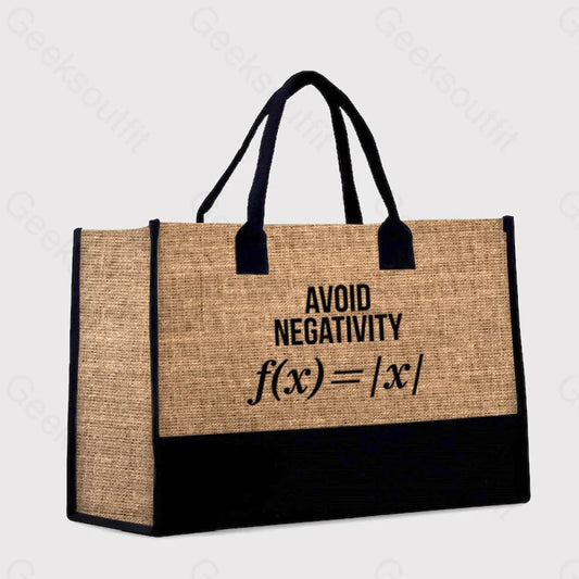 Avoid Negativity Cotton Tote Bag Brown