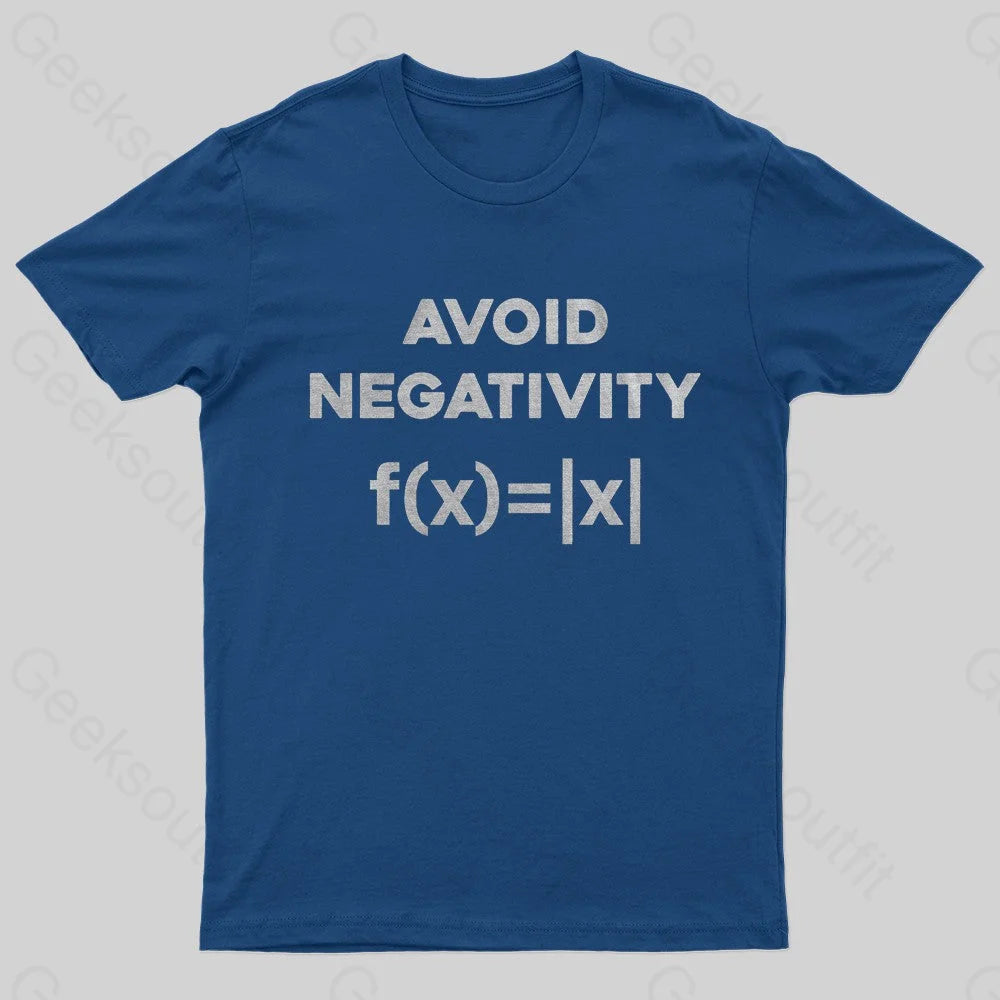 Avoid Negativity Geek T-Shirt Navy / S