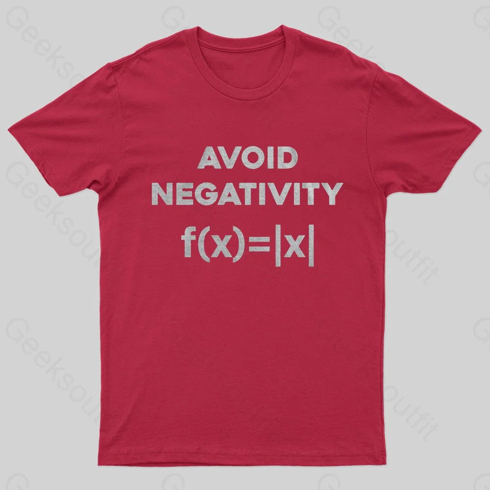 Avoid Negativity Geek T-Shirt Red / S