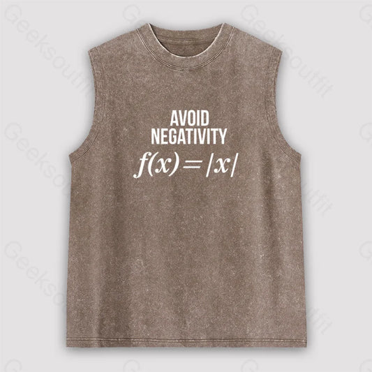 Avoid Negativity Unisex Washed Tank Brown / S