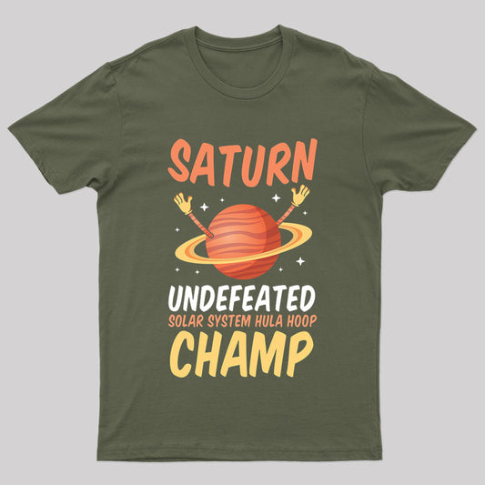 Saturn Undefeated Hula Hoop Champ Geek T-Shirt