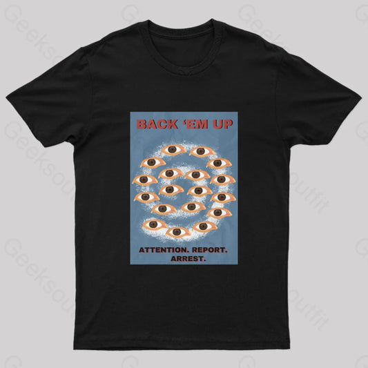 Back Em Up Geek T-Shirt Black / S