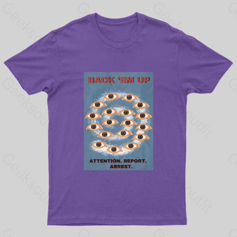 Back Em Up Geek T-Shirt Purple / S