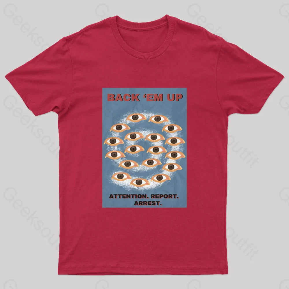 Back Em Up Geek T-Shirt Red / S