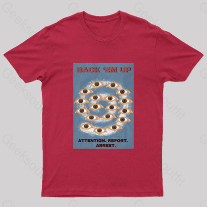 Back Em Up Geek T-Shirt Red / S