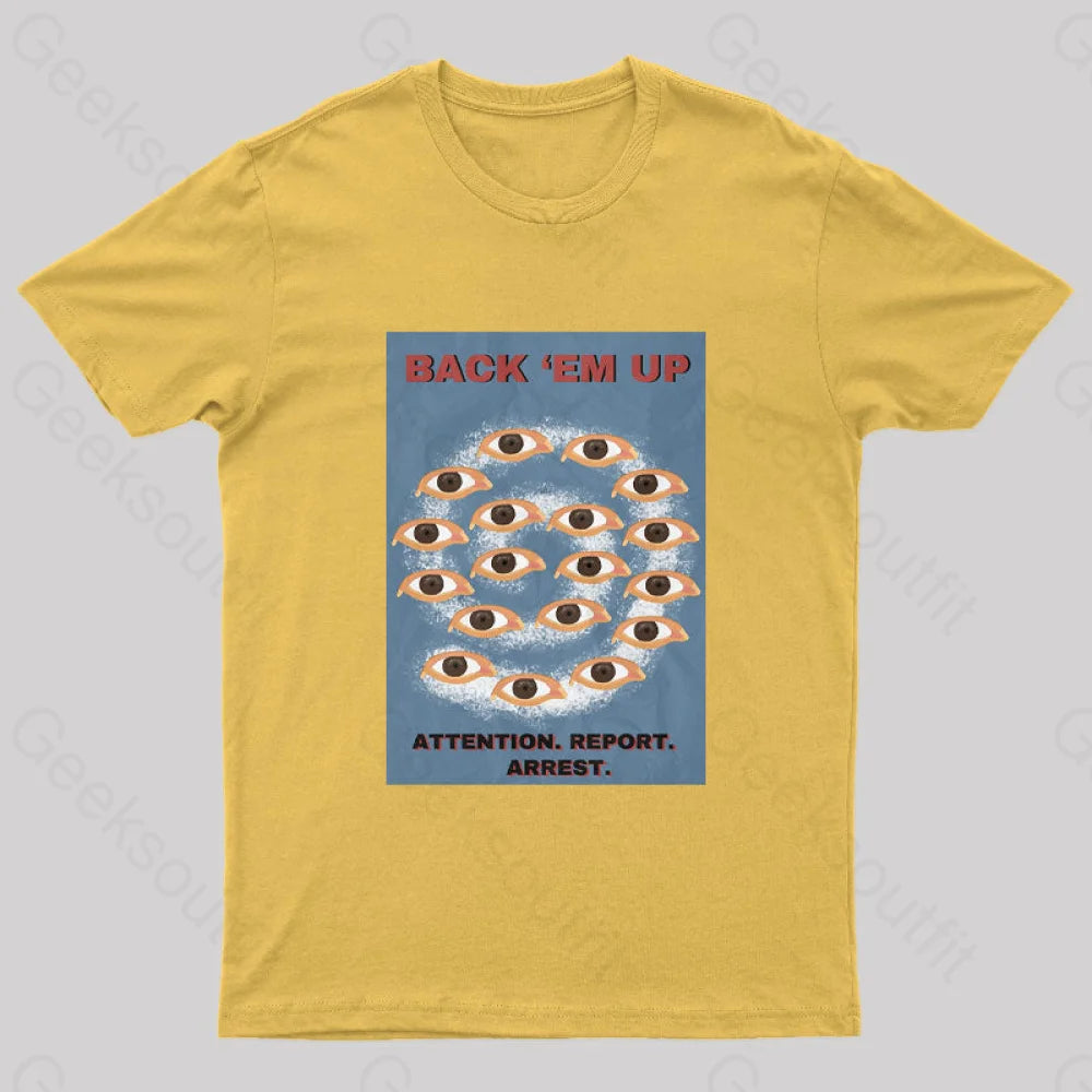 Back Em Up Geek T-Shirt Yellow / S