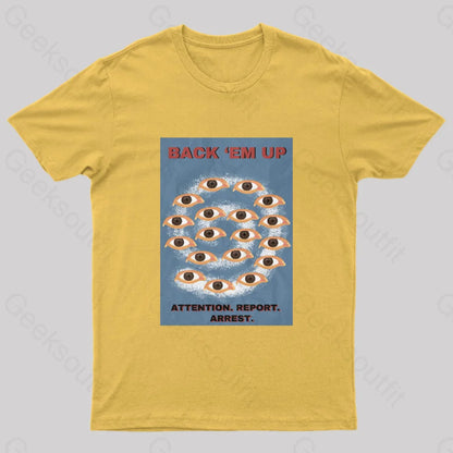 Back Em Up Geek T-Shirt Yellow / S