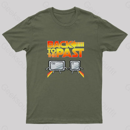 Back To The Past Geek T-Shirt Army Green / S Yc